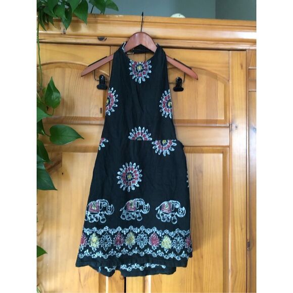Unbranded Elephant Floral Print Low Back Dress Size S - Picture 1 of 9